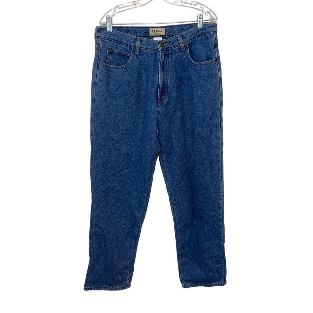 L.L. Bean Mens Relaxed Fit Jeans 36x32 100% Cotton Blue Denim